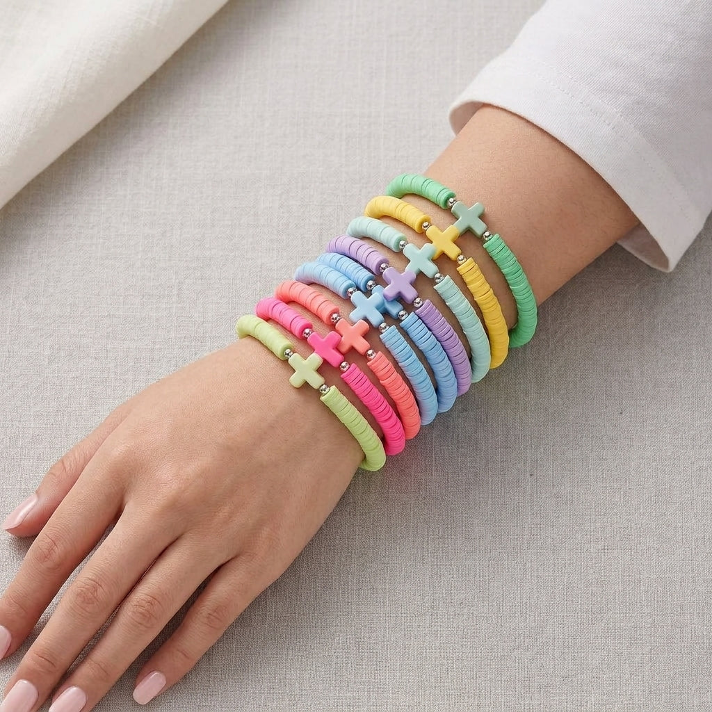 Pastel Cross Bracelets